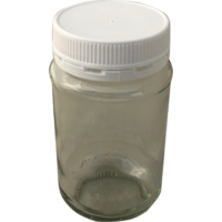 375ml Round glass jar-White Lid