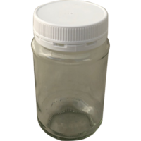 375ml Round glass jar-White Lid