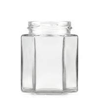 190ml Hexagonal glass jar [Quantity: 28 Per carton]
