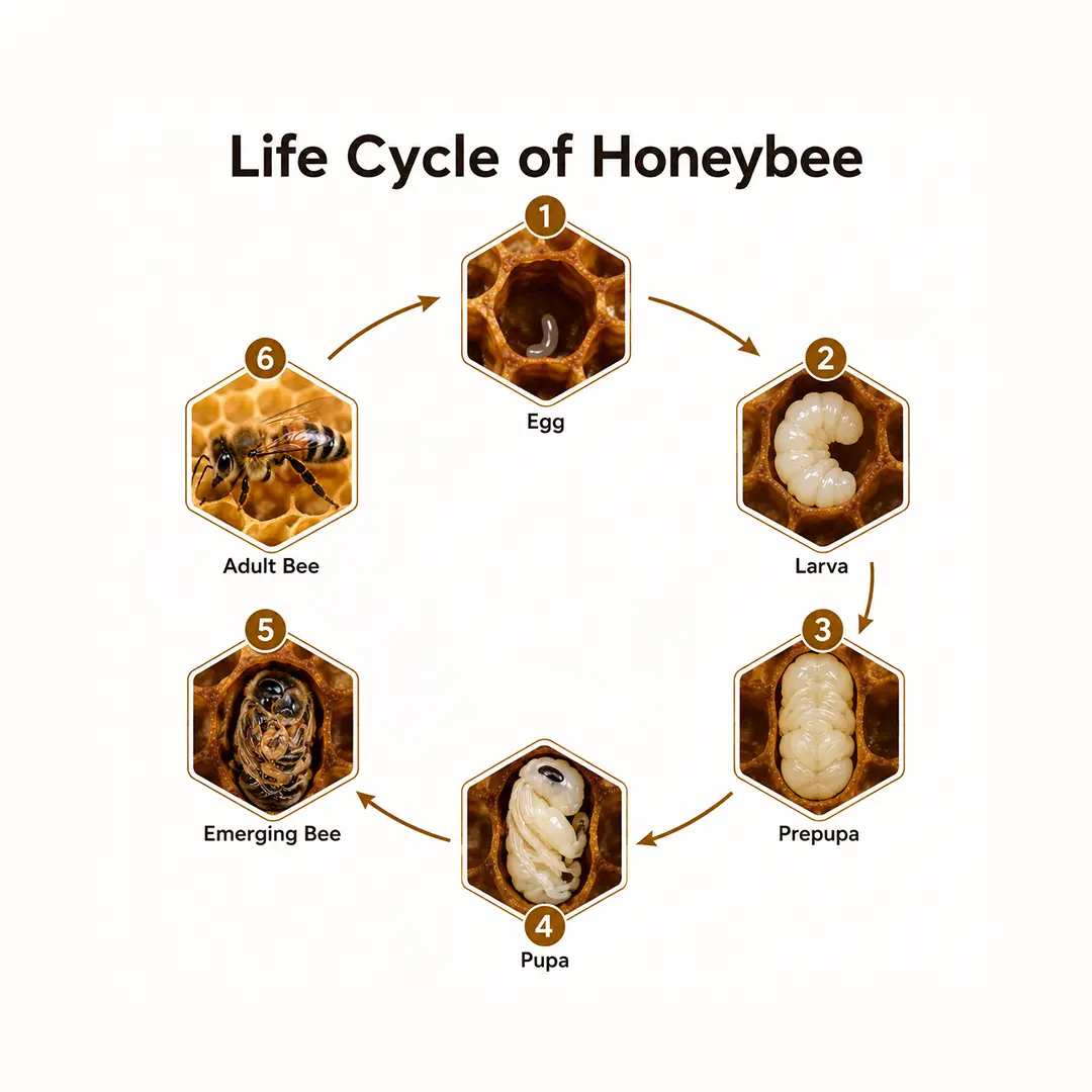 Life Cycle of Honeybee: Complete Guide from Egg to Adult