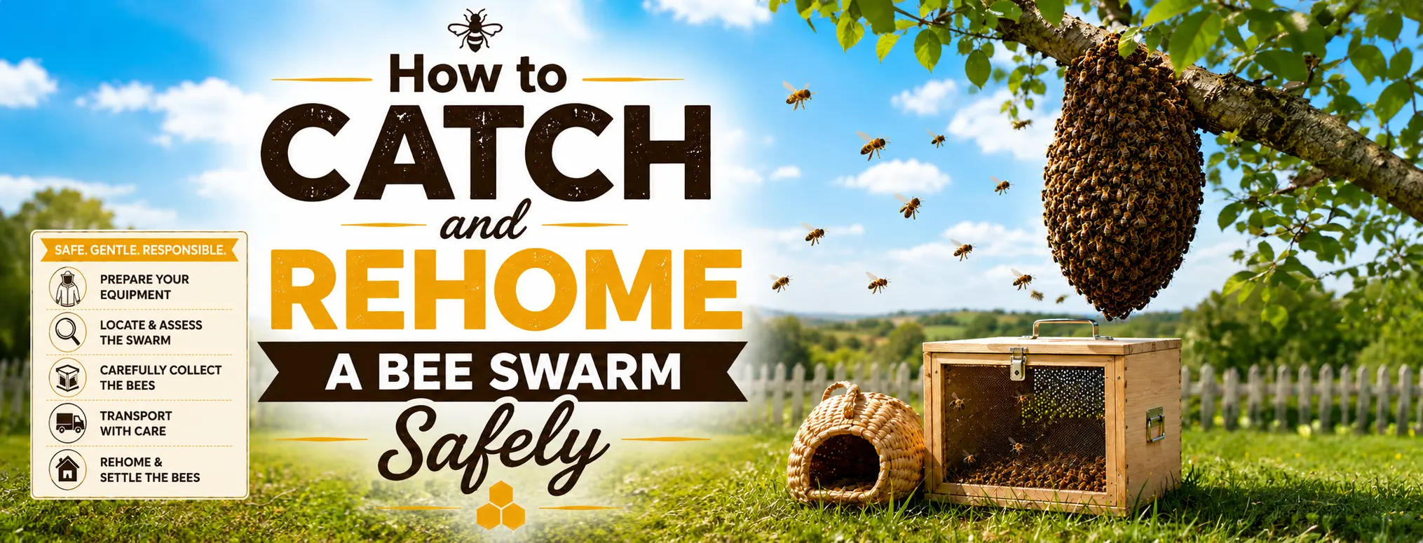 How to Catch and Rehome a Bee Swarm Safely